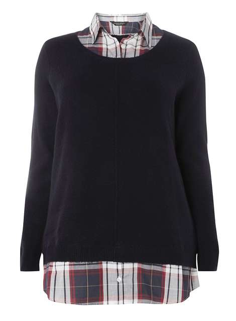 DP Curve Navy Check 2-in-1 Jumper